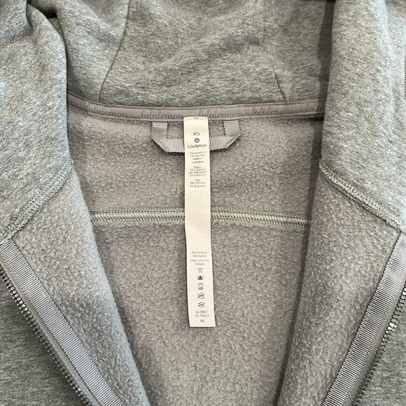 LULULEMON Heathered Core Medium Grey All Yours Zip Hoodie Fleece Jacket‎ Size XS - Picture 8 of 11